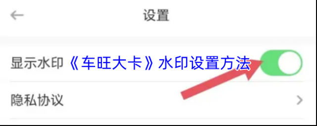 《车旺大卡》水印设置方法