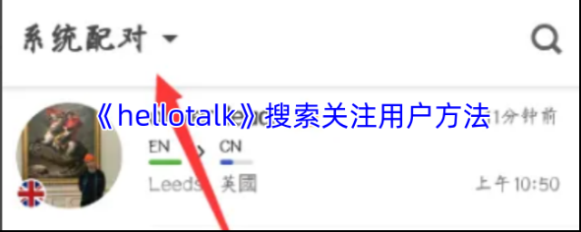 《hellotalk》搜索关注用户方法