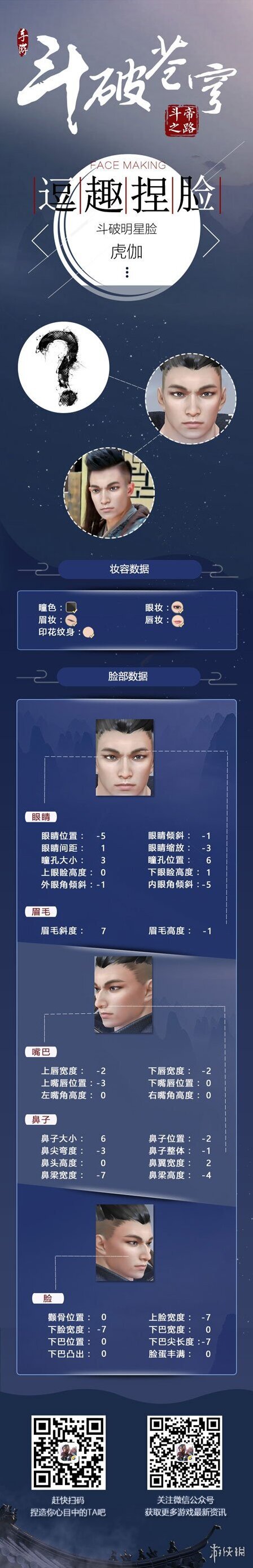 斗破苍穹斗帝之路捏脸数据